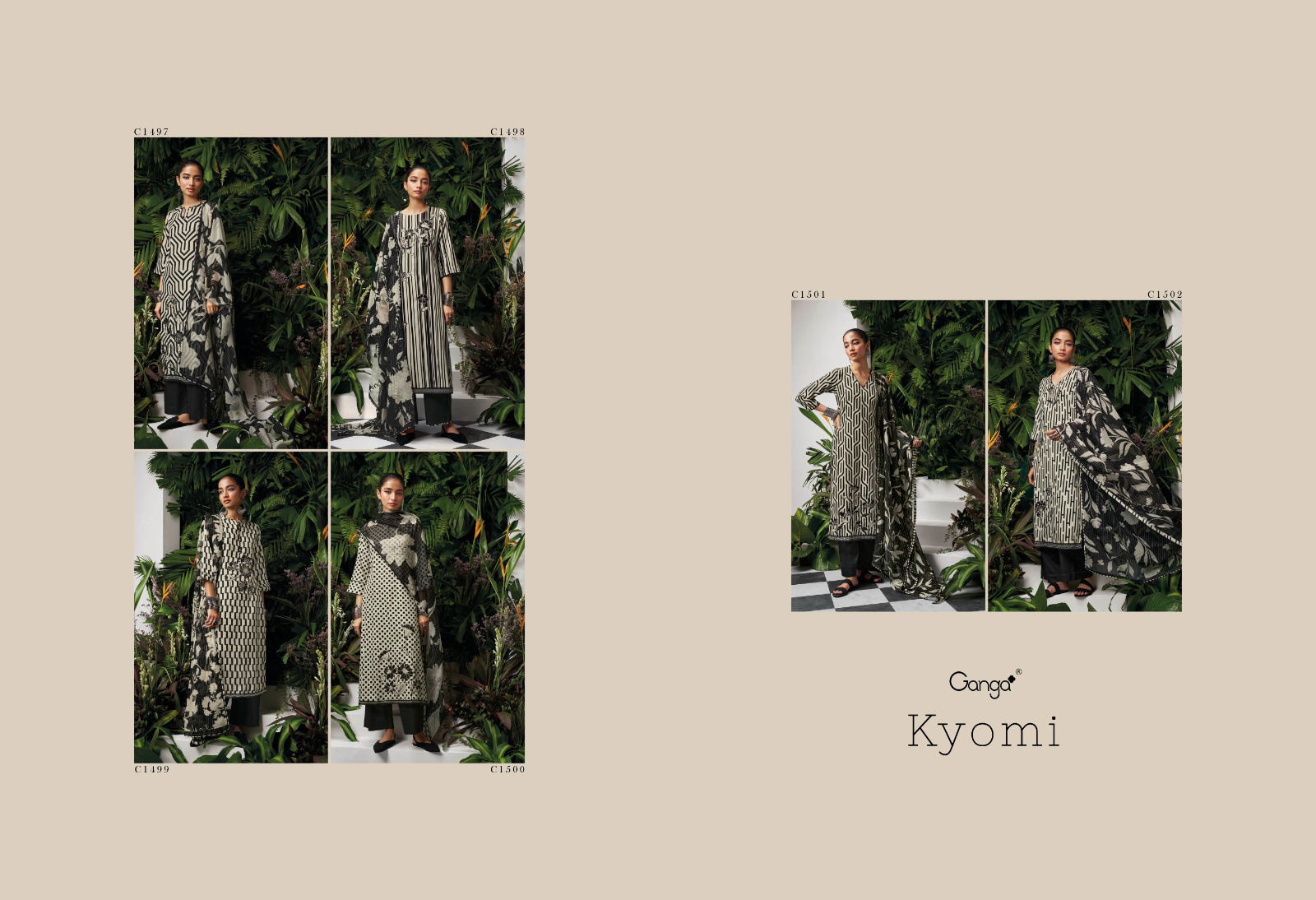Kyomi By Ganga Printed Designer Salwar Suits Catalog